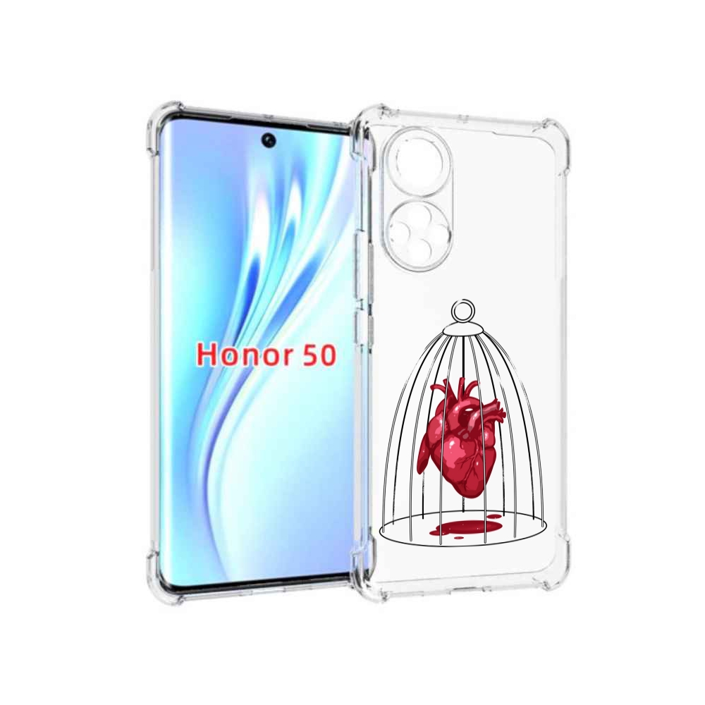 

Чехол бампер MyPads сердце в клетке для Honor 50., Прозрачный, Tocco
