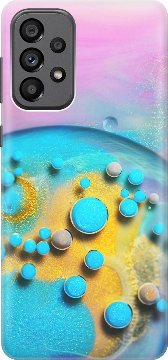 

Силиконовый чехол на Samsung Galaxy A73 5G "Цветные капли", Голубой;оранжевый, 10553