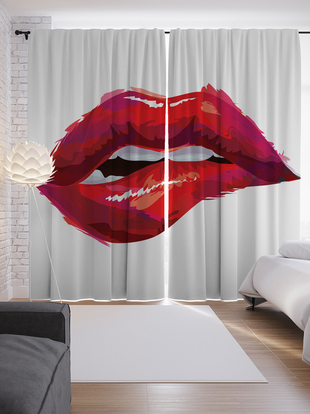 

Шторы JoyArty с фотопечатью "Губы соблазнения" из сатена, 290х265 см, Губы соблазнения