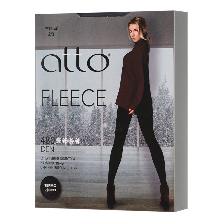

Колготки женские Atto FleeСe черные, Черный, FleeСe