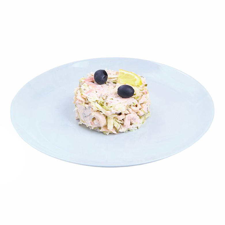 

Салат с кальмаром +-200 г