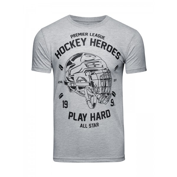 фото Футболка мужская hockey helmet gray athletic pro. серая l