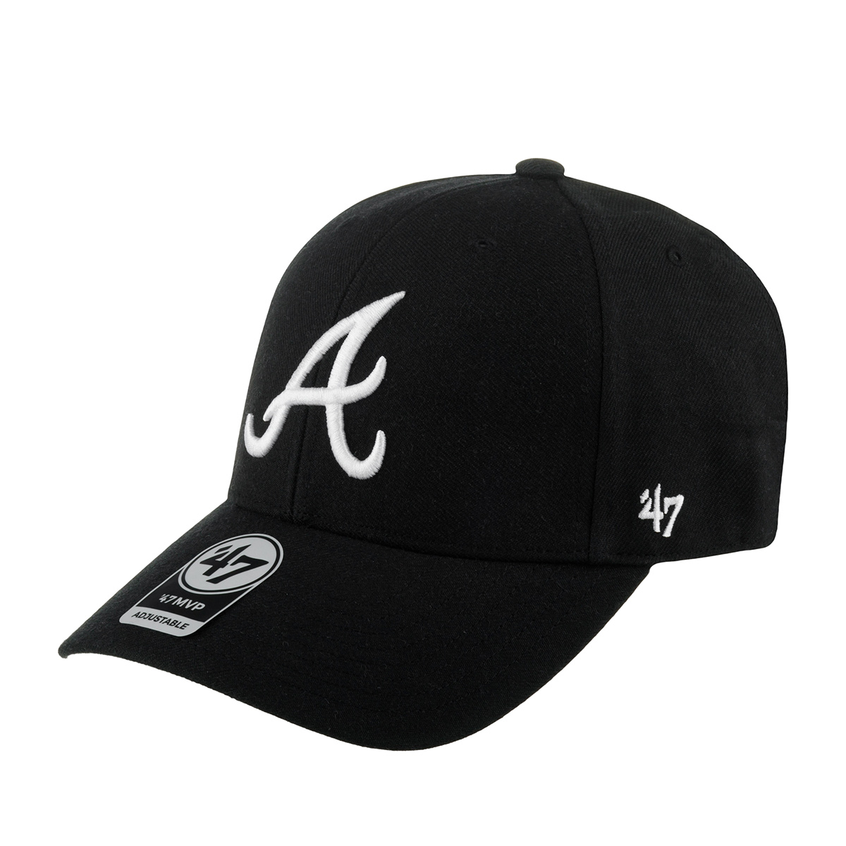 Бейсболка унисекс 47 BRAND B-MVP01WBV-BK Atlanta Braves MLB черная, one size черный