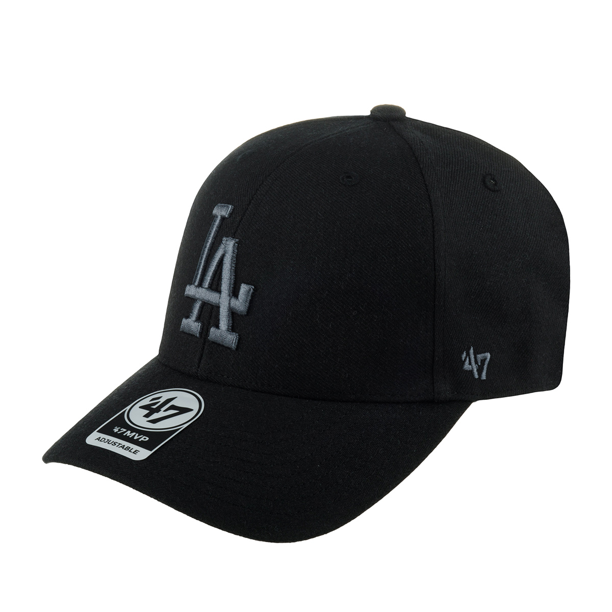 Бейсболка унисекс 47 BRAND B-MVP12WBV-BKN Los Angeles Dodgers MLB черная, one size