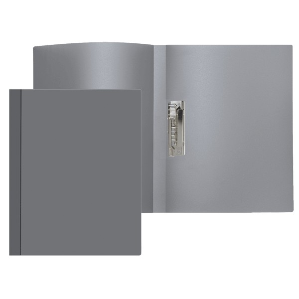 

Папка пластиковая с прижимом deVENTE Attomex А4 500мкм серая, Серый, 1058682