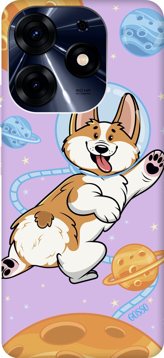 

Чехол на Tecno Spark 10 Pro "CosmoCorgi" сиреневый, Фиолетовый;коричневый, 159576