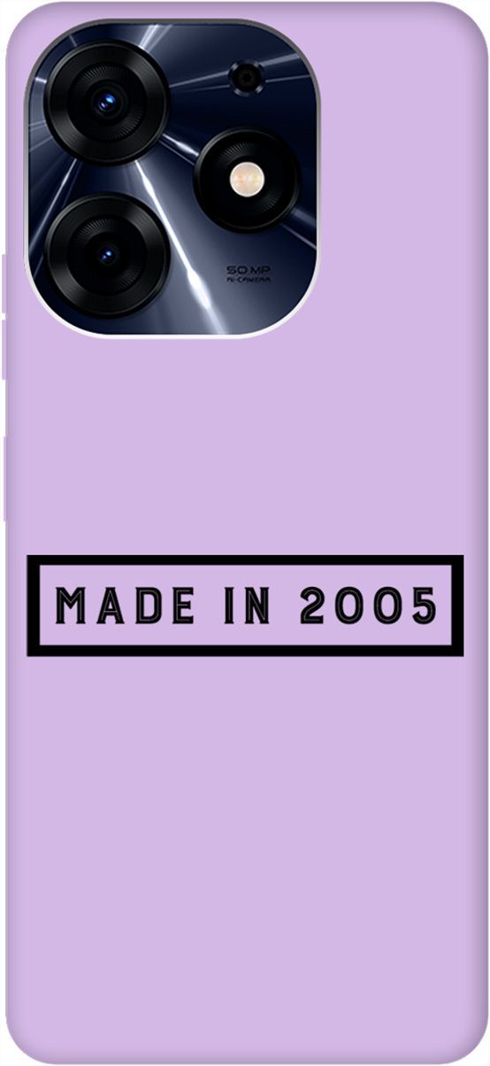 

Чехол на Tecno Spark 10 Pro с принтом "2005" сиреневый, Фиолетовый;черный, 159576