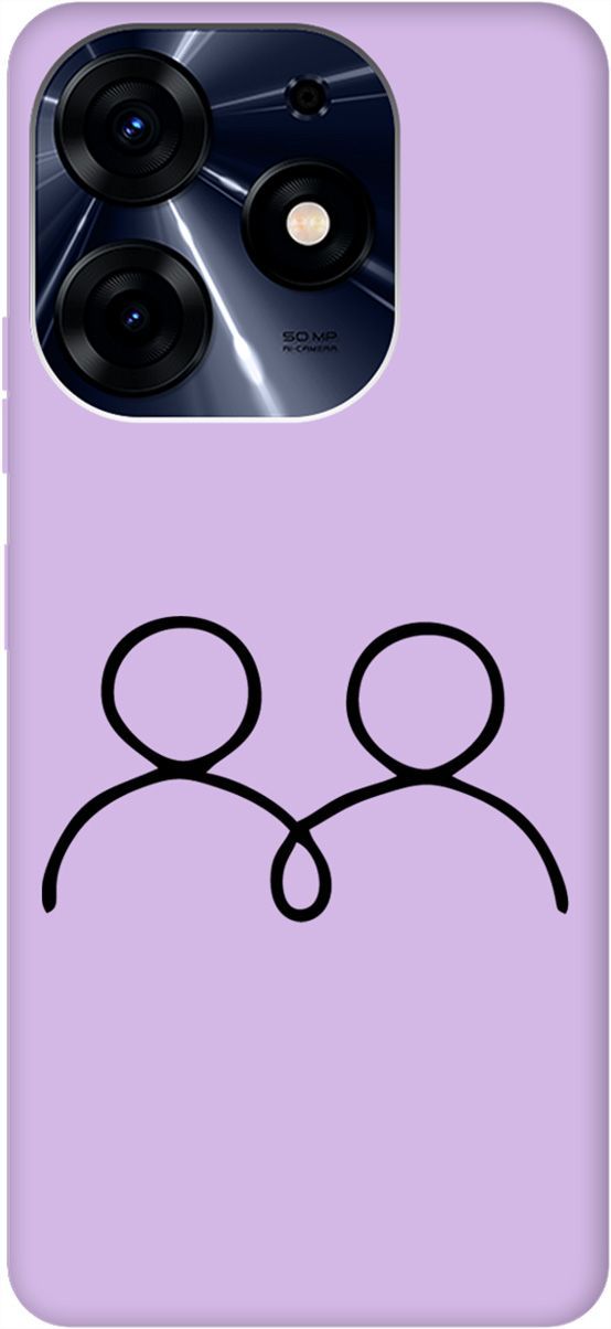 

Чехол на Tecno Spark 10 Pro "Couple Lines" сиреневый, Фиолетовый;серый, 159576