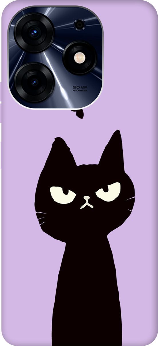 

Чехол на Tecno Spark 10 Pro "Disgruntled Cat" сиреневый, Фиолетовый;черный, 159576