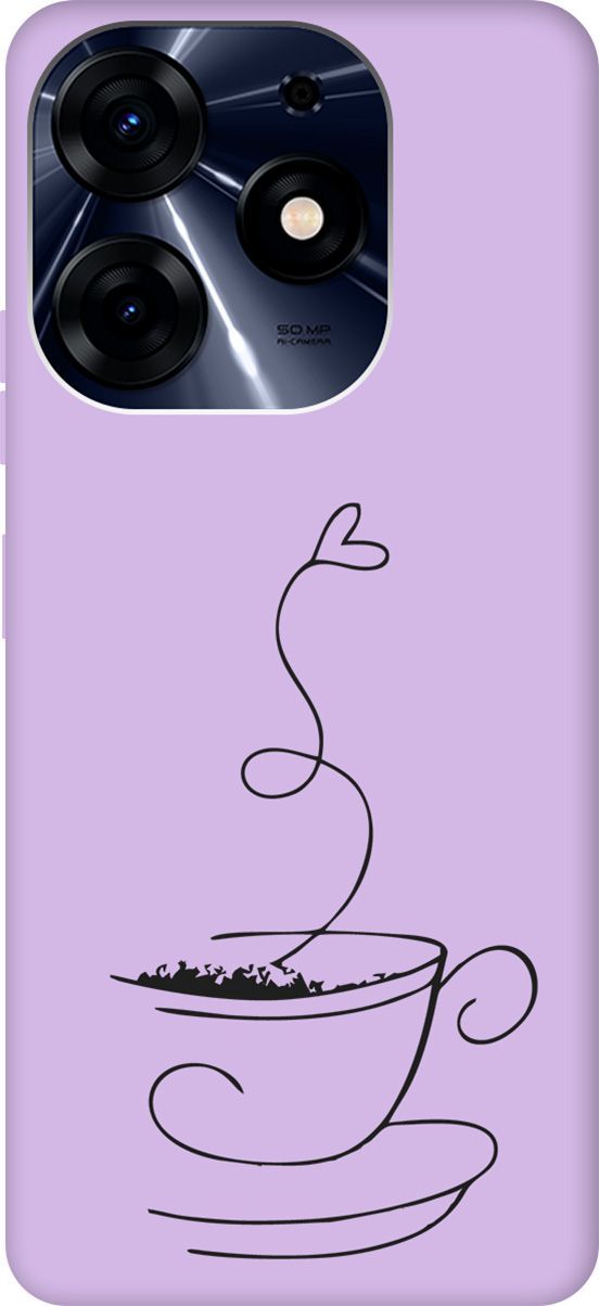 

Чехол на Tecno Spark 10 Pro "Coffee Love" сиреневый, Фиолетовый;черный, 159576