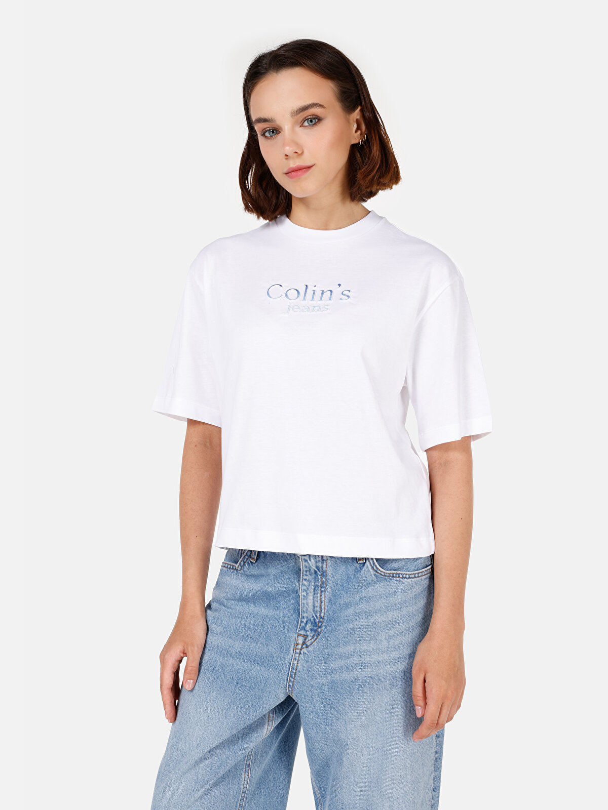 

Футболка женская Colin's CL1071720 белая M, Белый, CL1071720