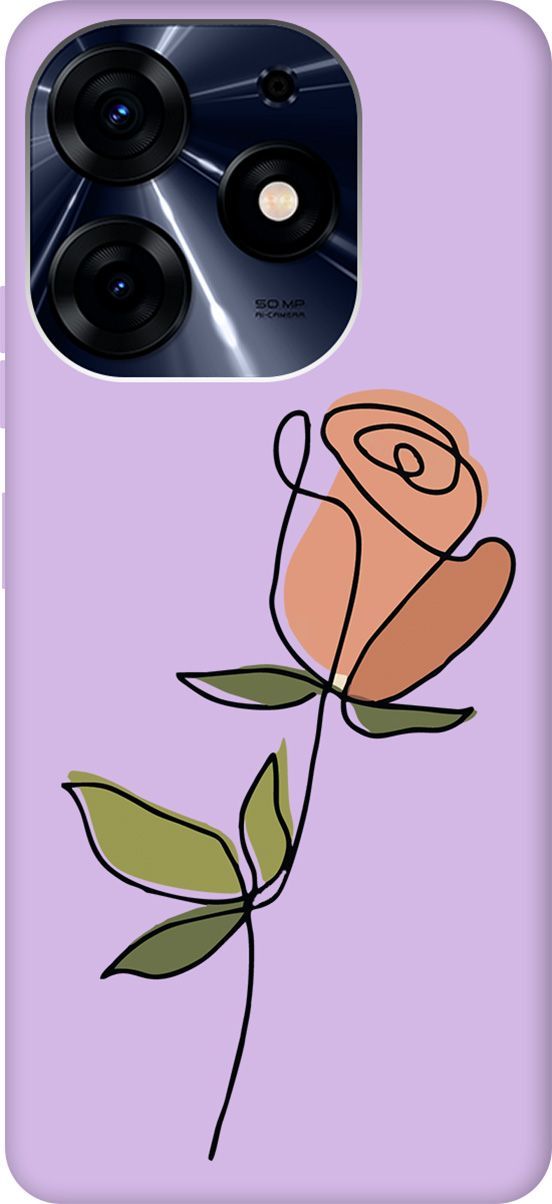 

Чехол на Tecno Spark 10 Pro "Rose" сиреневый, Фиолетовый;зеленый, 159576