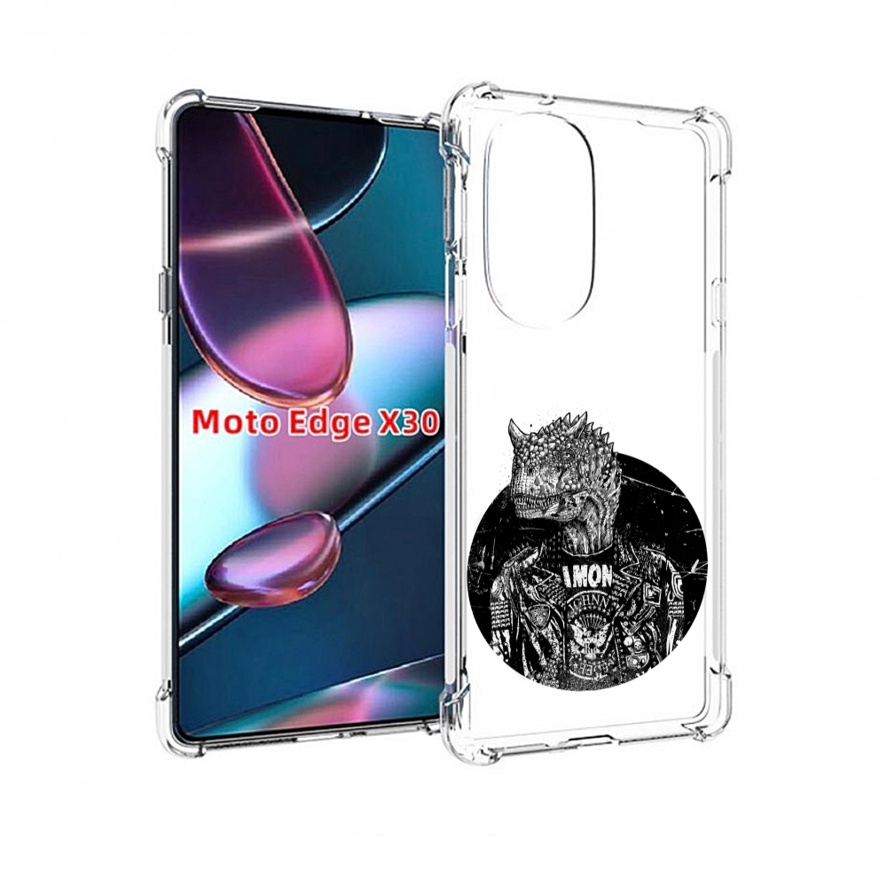 

Чехол MyPads динозавр в куртке для Motorola Moto Edge X30, Прозрачный, Tocco
