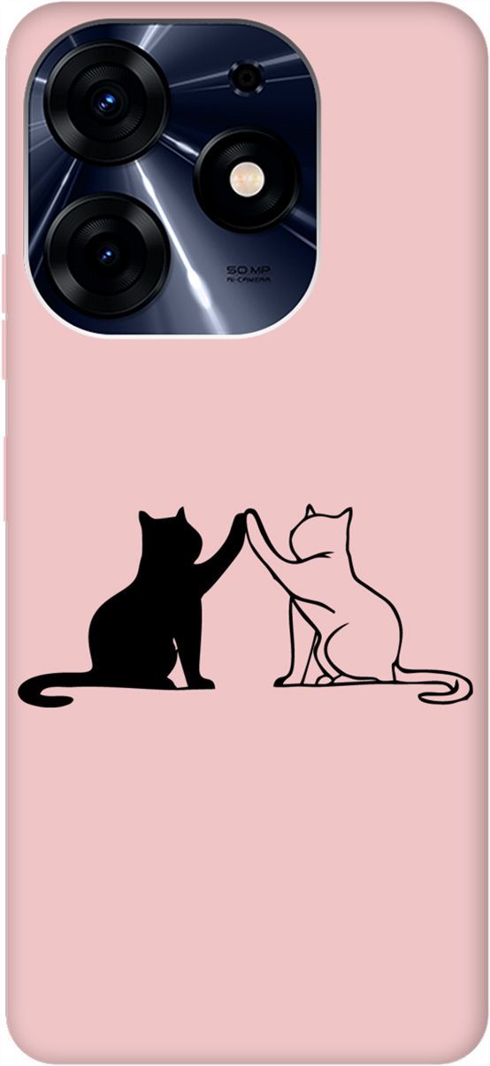 

Чехол на Tecno Spark 10 Pro "Cats" розовый, Розовый;черный, 159577
