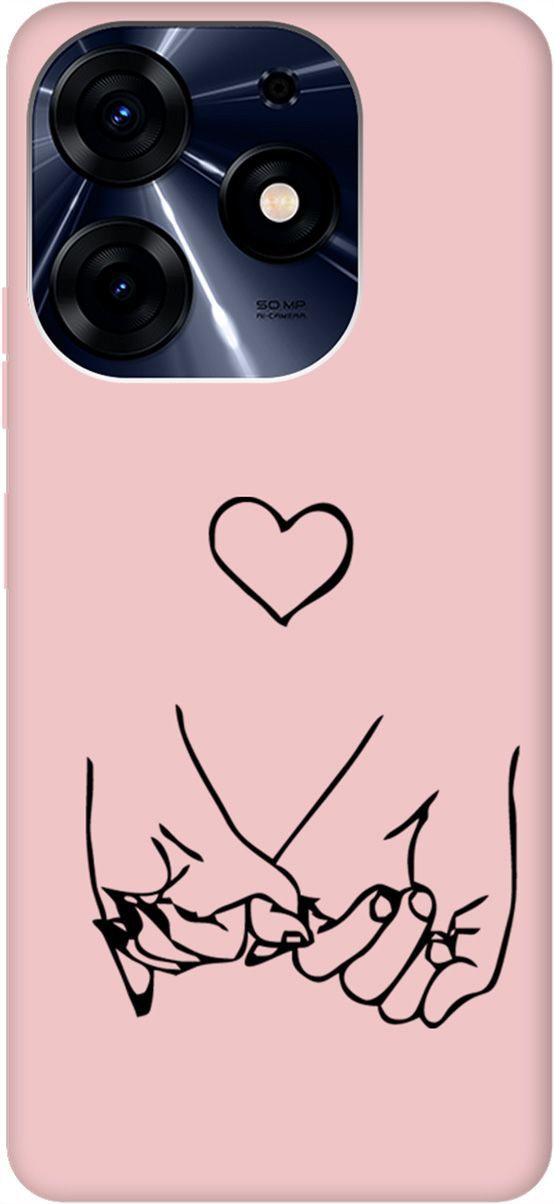 

Чехол на Tecno Spark 10 Pro "Lovers Hands" розовый, Розовый;черный, 159577