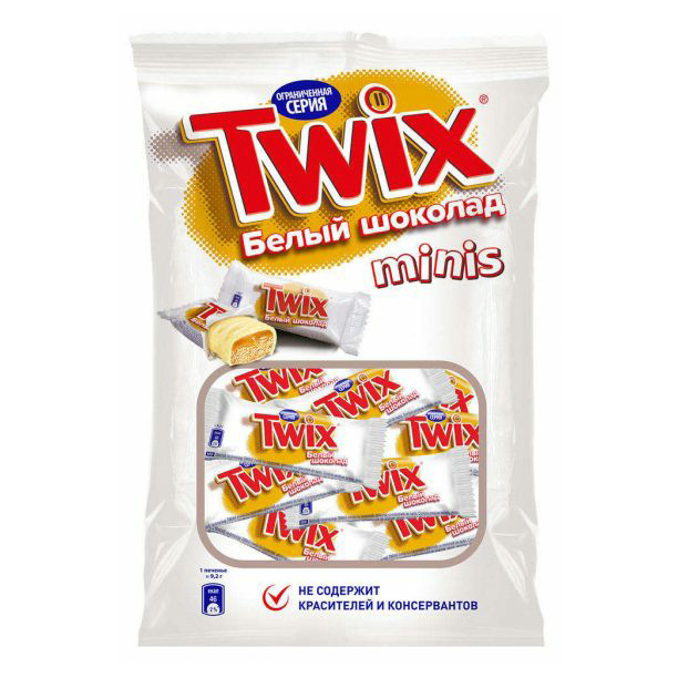 

Конфеты шоколадные Twix Minis Белый шоколад +-500 г