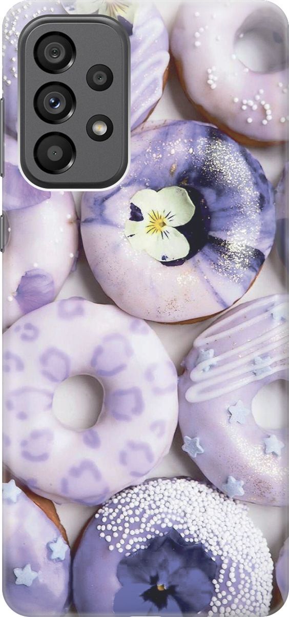 

Силиконовый чехол на Samsung Galaxy A73 5G "Лавандовые пончики", Белый;фиолетовый, 10555
