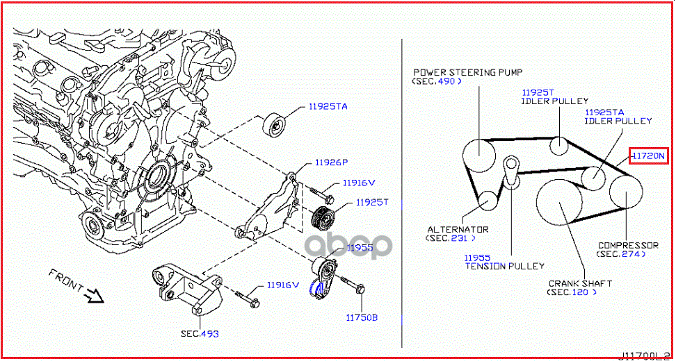 

Ремень Приводной, С [Org] NISSAN арт. 11720JK20A