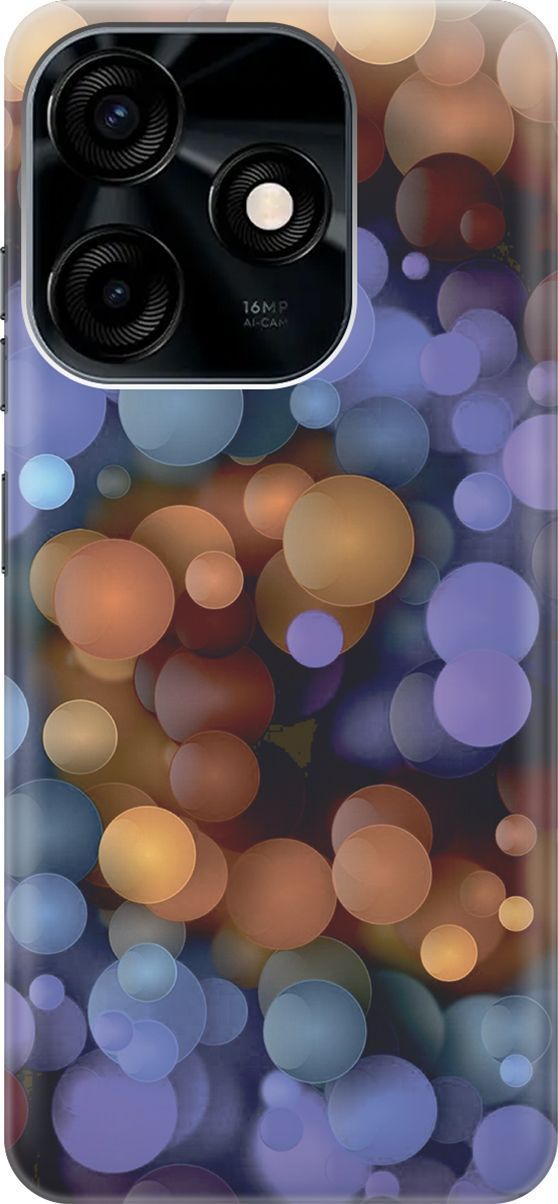 

Чехол на Tecno Spark 10C "Сиренево-оранжевые шарики", Фиолетовый;оранжевый, 159578