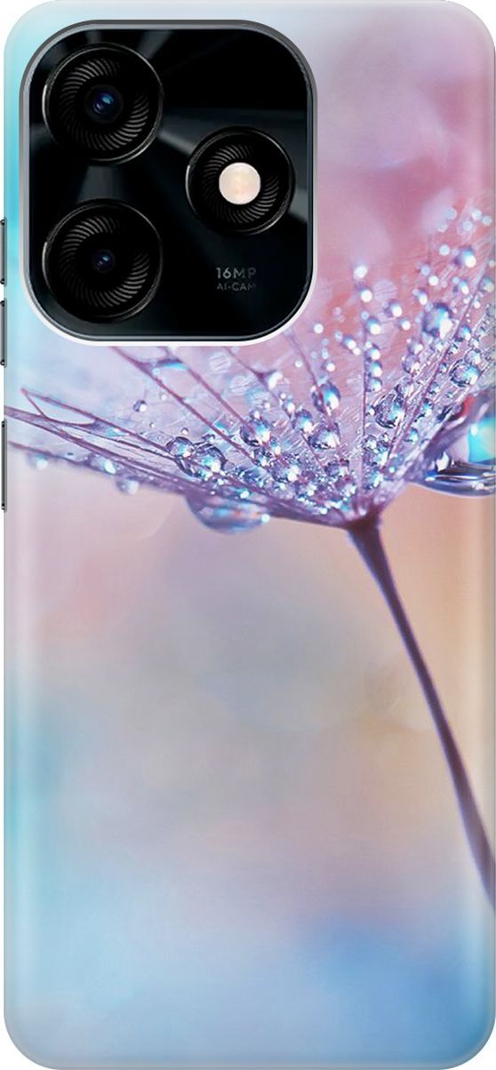 

Чехол на Tecno Spark 10C "Капелька на одуванчике", Голубой;розовый, 159585