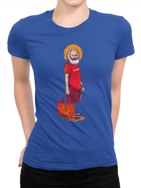 

Футболка женская Dream Shirts Карл Маркс синяя XL, Карл Маркс