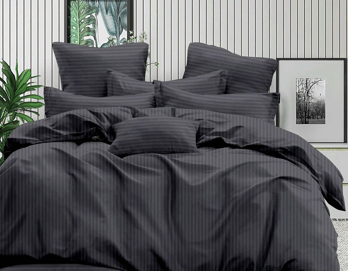 

Простыня Maktex из страйп-сатина на резинке 140x200x30 Углерод 1х1, из страйп-сатина на резинке 140 х 200 х 30