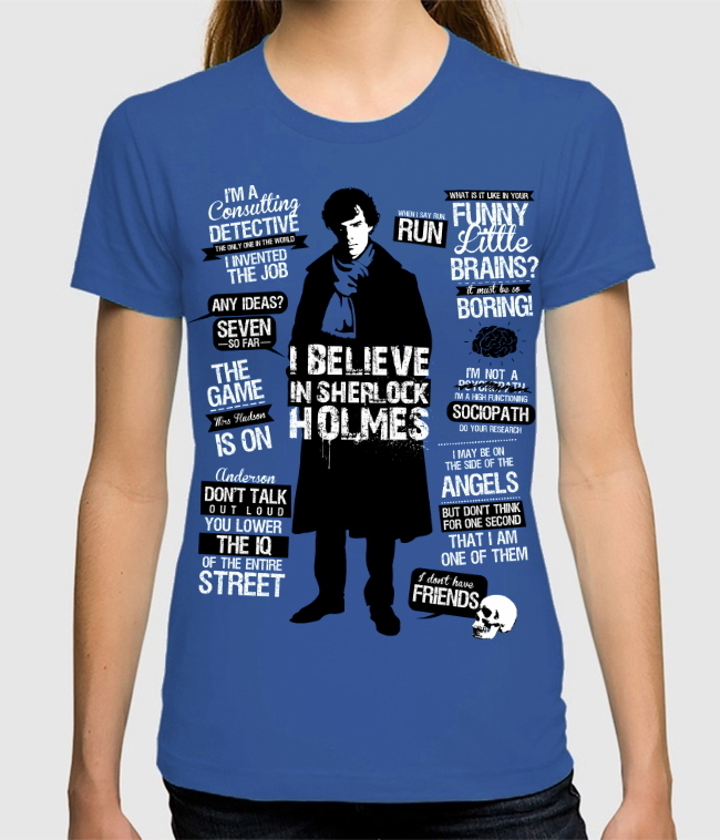 

Футболка женская Dream Shirts Шерлок Холмс синяя S, Шерлок Холмс