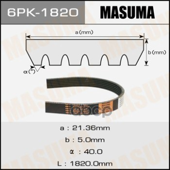 

Ремень Ручейковый 6pk-1820 Masuma арт. 6PK1820