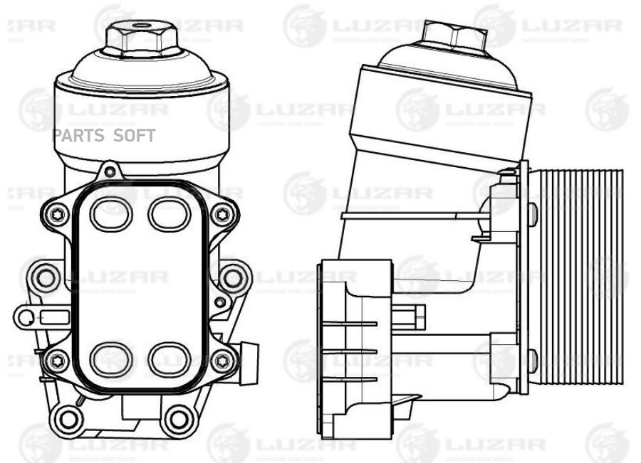 

LUZAR Радиатор масл. в сборе (теплообменник) для ам VW Tiguan (08-)Transporter (10-) 1.6D2