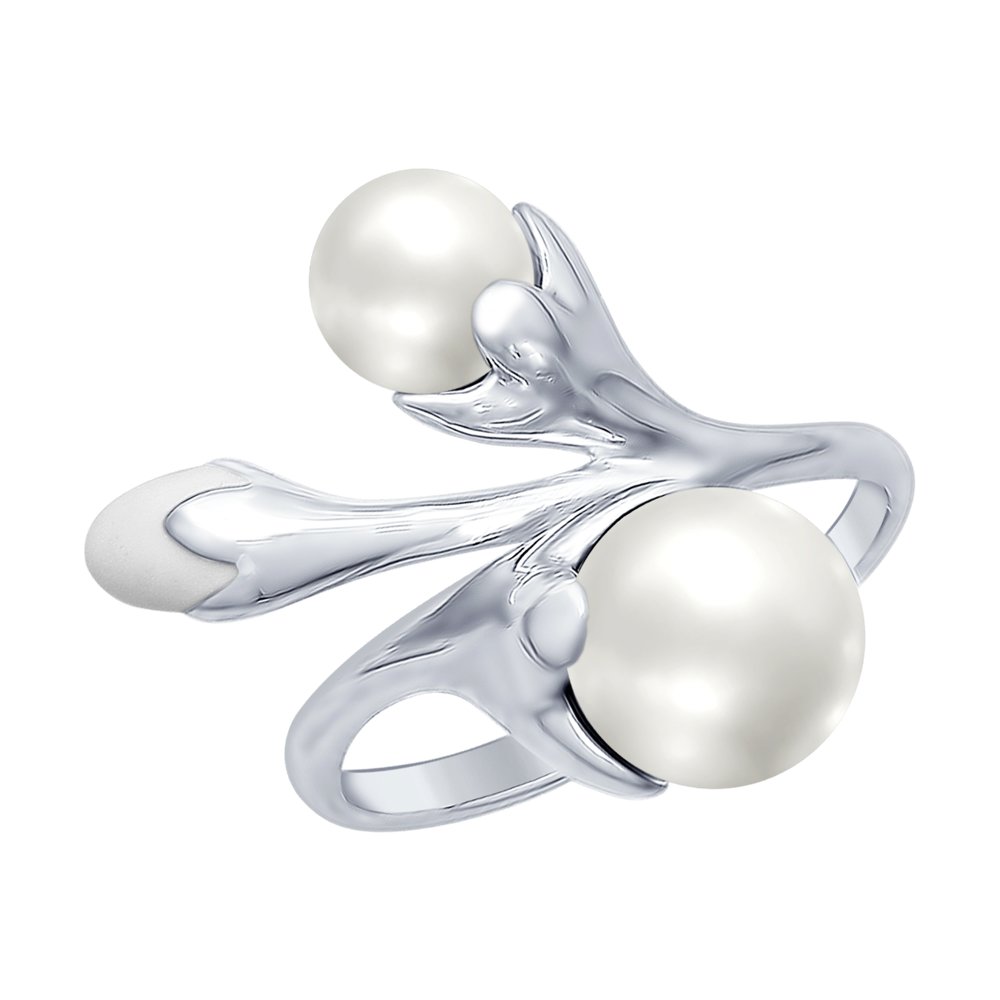 фото Кольцо из серебра с жемчугом/эмалью р 16.5 sokolov 94012436