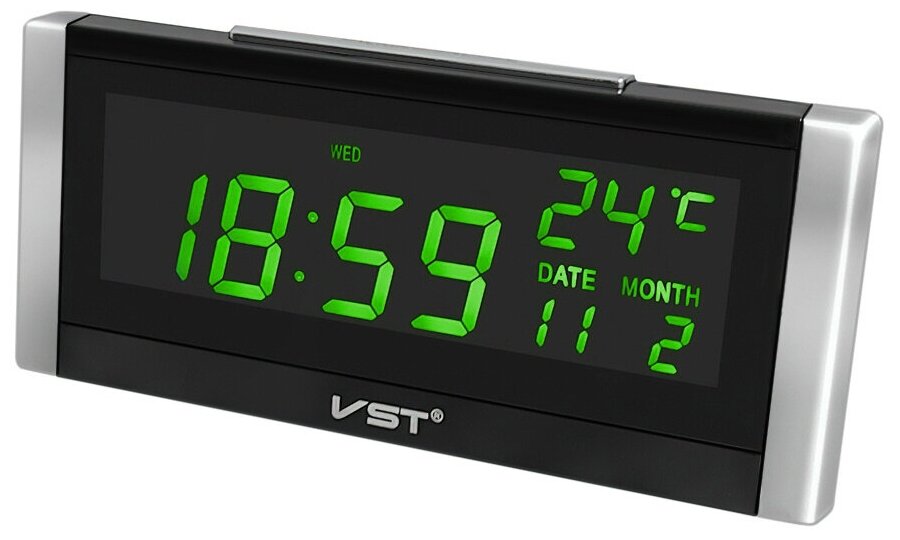 Часы электронные настольные VST-731W с зеленой подсветкой