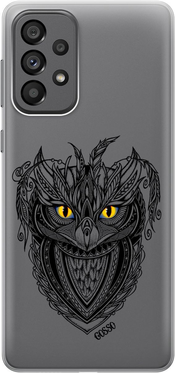 

Чехол на Samsung Galaxy A73 5G с принтом "Grand Owl" прозрачный, Прозрачный;желтый, 10570
