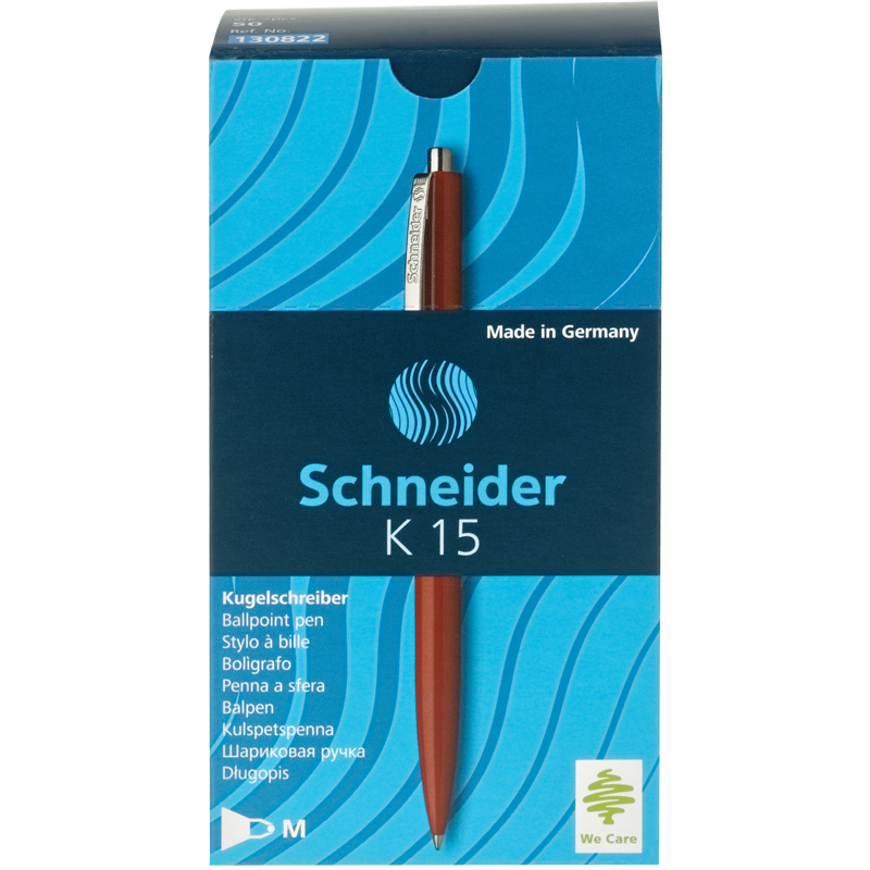 

Набор ручек шариковых автоматических Schneider K15, синяя, 1.0 мм, корпус красный 50 штук