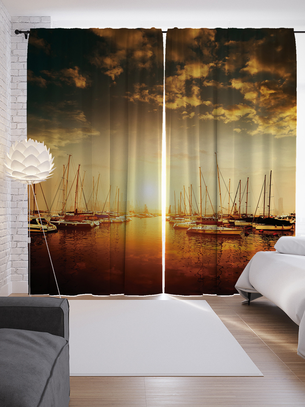 

Шторы JoyArty с фотопечатью "Населенная гавань" из сатена, 290х265 см, Населенная гавань