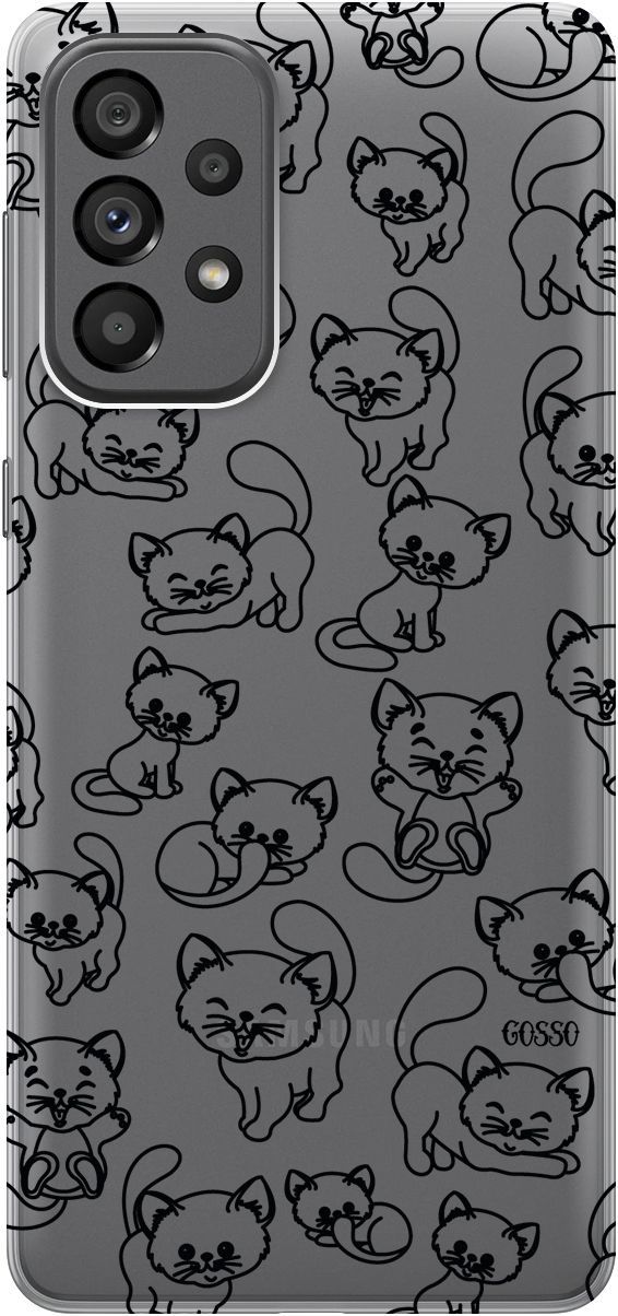 

Чехол на Samsung Galaxy A73 5G с принтом "Cute Kitties" прозрачный, Прозрачный;черный, 10570