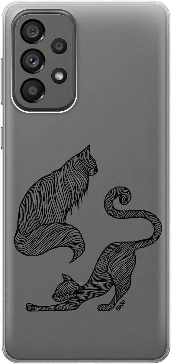 

Чехол на Samsung Galaxy A73 5G с принтом "Lazy Cats" прозрачный, Прозрачный;серый, 10570