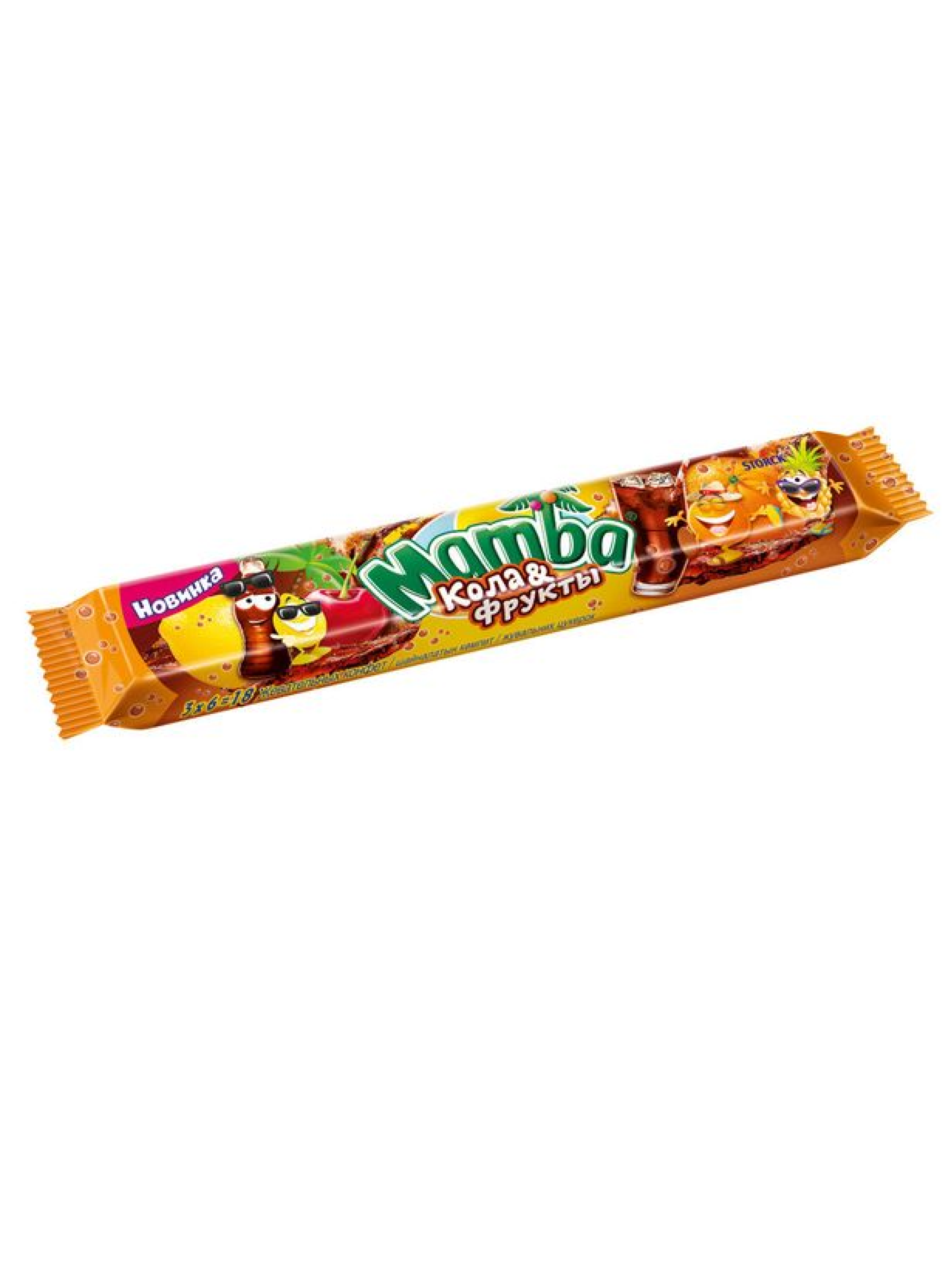 Жевательные конфеты Mamba кола и фрукты, 6 шт по 79.5 г