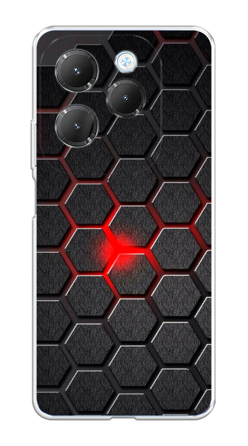 

Чехол на Infinix HOT 40 "Соты красные", Красный;черный;серый, 3105250-1