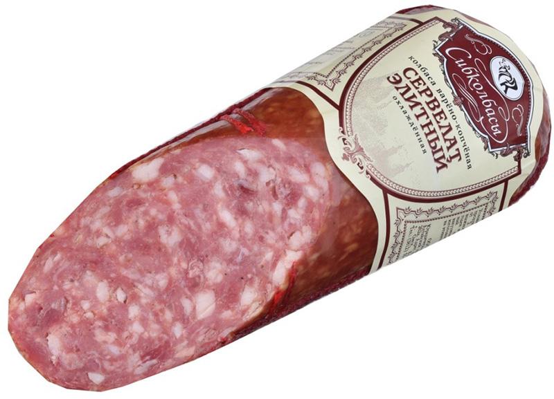 

Колбаса Сибирские колбасы Сервелат Элитный варено-копченая 350 г