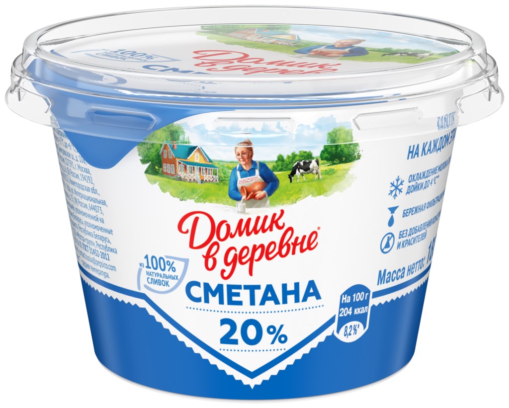 

Сметана Домик в Деревне 20% 180 + 20 г