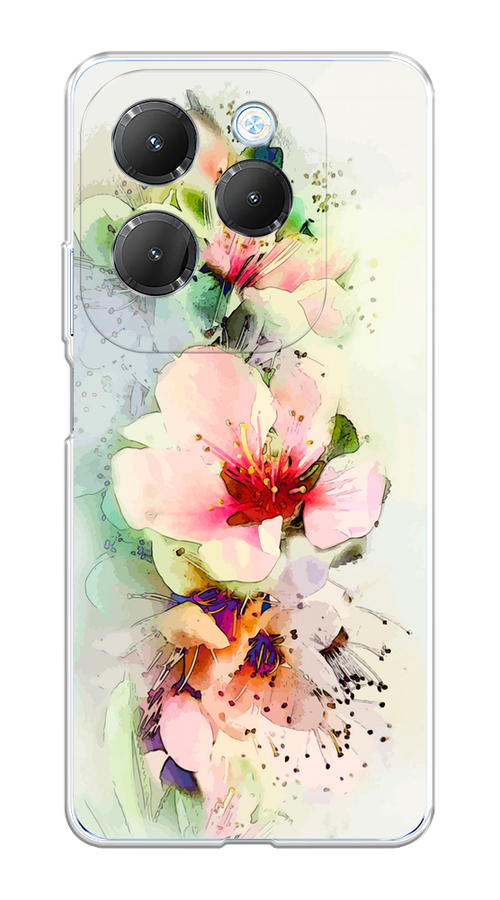 

Чехол на Infinix HOT 40 "Нежные цветы", Зеленый;розовый, 3105250-1