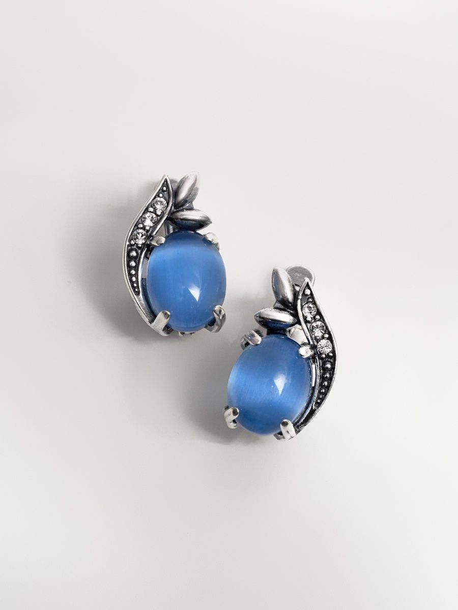 

Серьги из латуни SHINE & BEAUTY 3437526В, кошачий глаз/стекло ювелирное, 3437526В