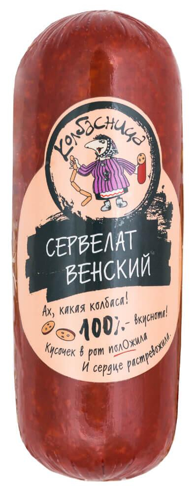 

Колбаса варено-копченая Колбасница Сервелат Венский батон 380 г