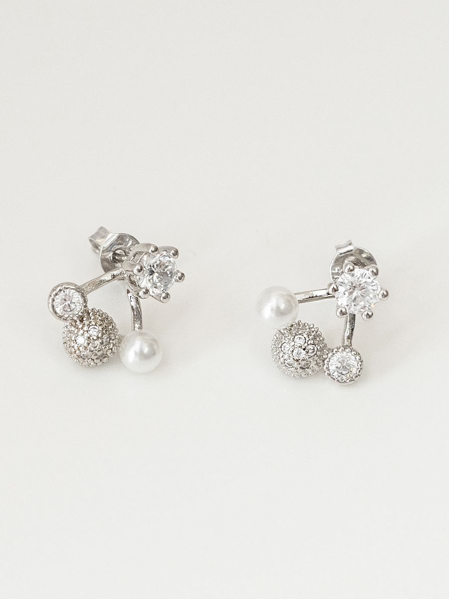 

Серьги из латуни SHINE & BEAUTY 76021-89, жемчуг искусственный/кристалл, 76021-89