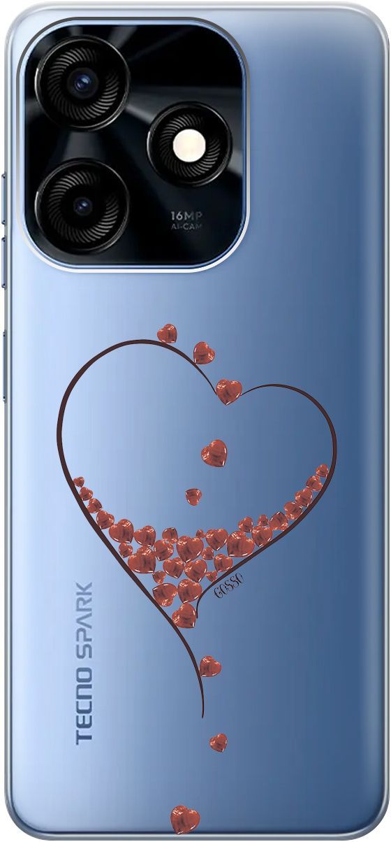 

Чехол на Tecno Spark 10C с 3D принтом "Little hearts" прозрачный, Прозрачный;черный, 159586