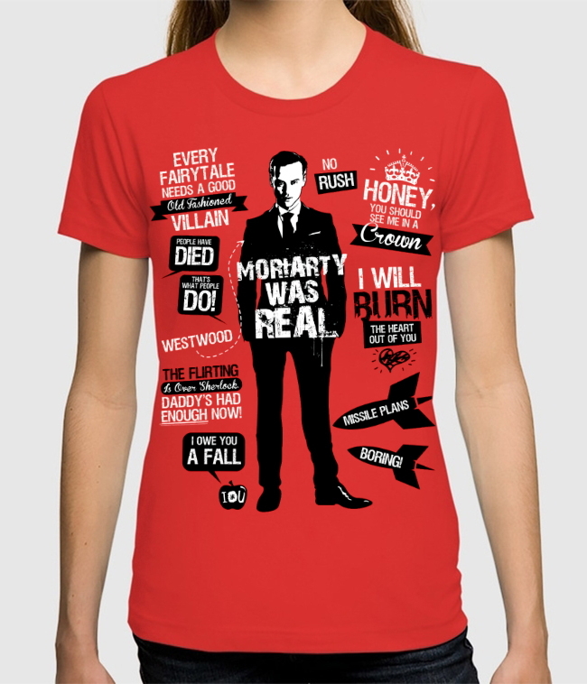 

Футболка женская Dream Shirts Сериал Шерлок - Мориарти красная XL, Сериал Шерлок - Мориарти