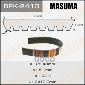 

Ремень Ручейковый 8pk2410 Masuma арт. 8PK2410