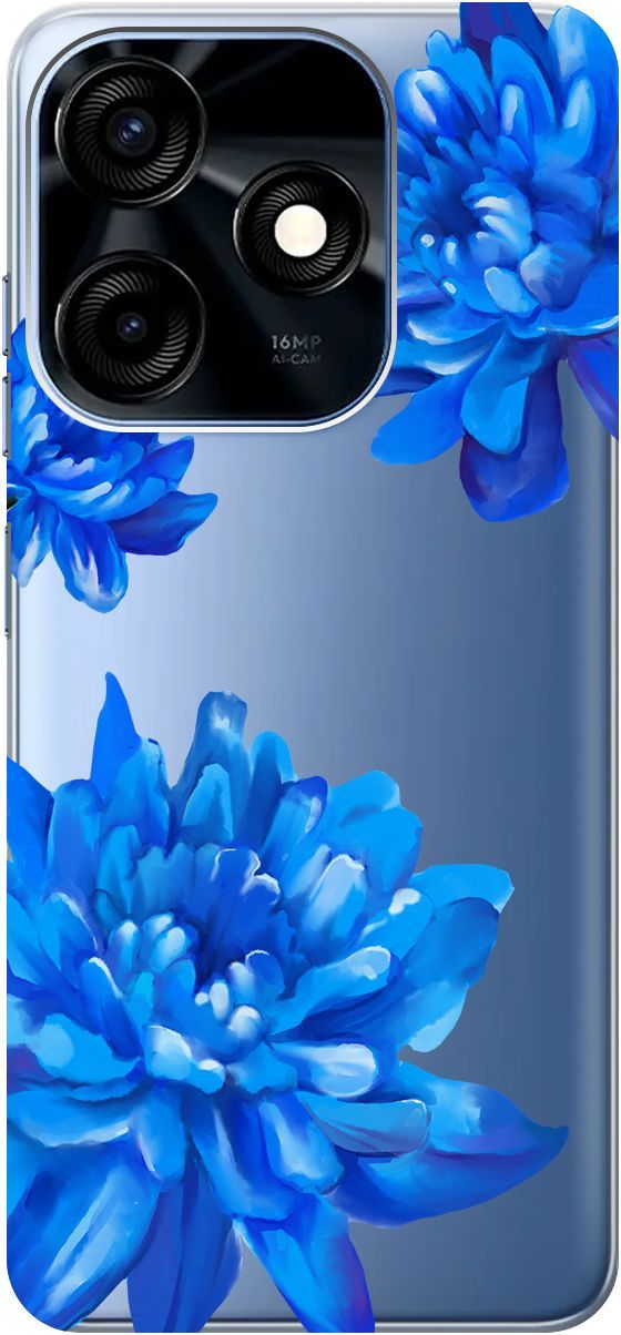 

Чехол на Tecno Spark 10C с 3D принтом "Amazing Asters" прозрачный, Прозрачный;голубой, 159586