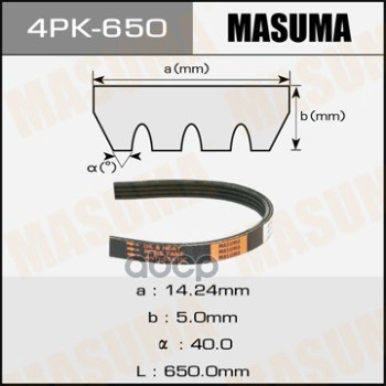 

Ремень Ручейковый Masuma арт. 4PK650