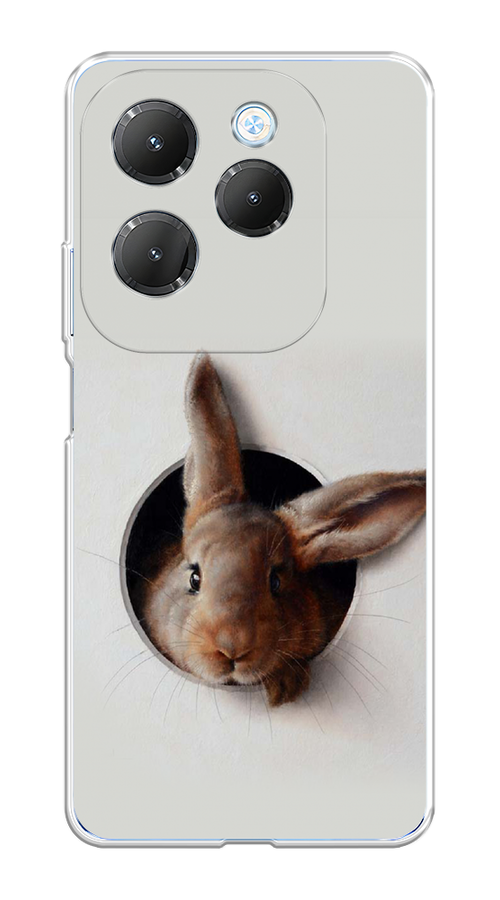 

Чехол на Infinix HOT 40 "Любопытный кролик", Серый;коричневый, 3105250-1